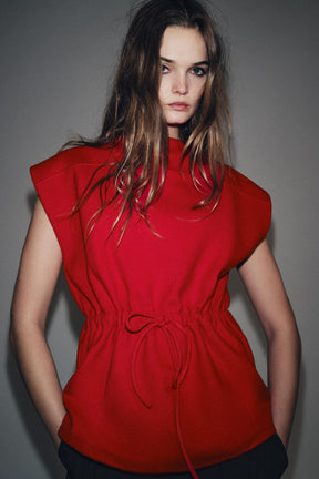 SOFT DRAWSTRING WAISTCOAT - Image 2