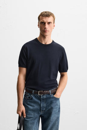 VISCOSE BLEND KNIT T-SHIRT - Image 2