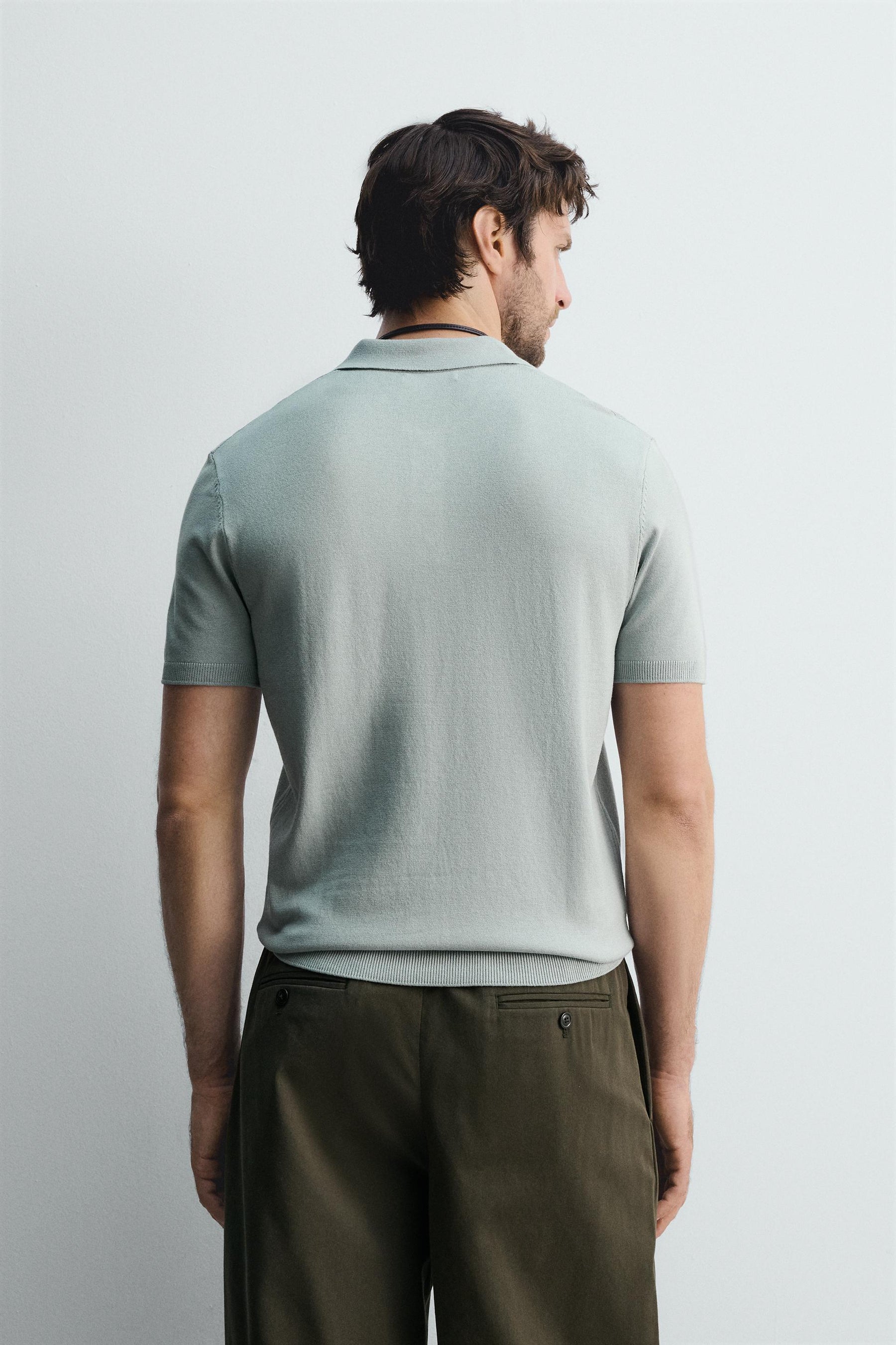 VISCOSE BLEND KNITTED POLO SHIRT - Image 3