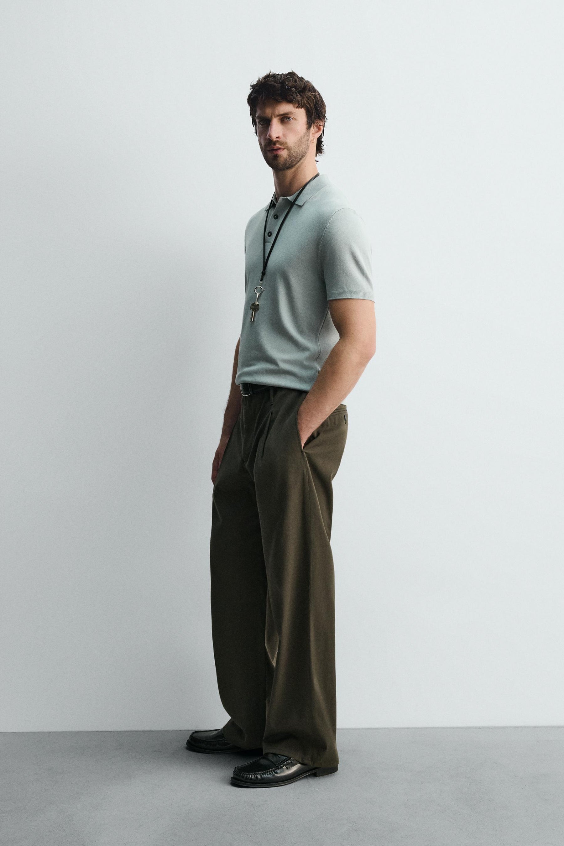 VISCOSE BLEND KNITTED POLO SHIRT - Image 4