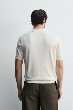 VISCOSE BLEND KNITTED POLO SHIRT - Image 3