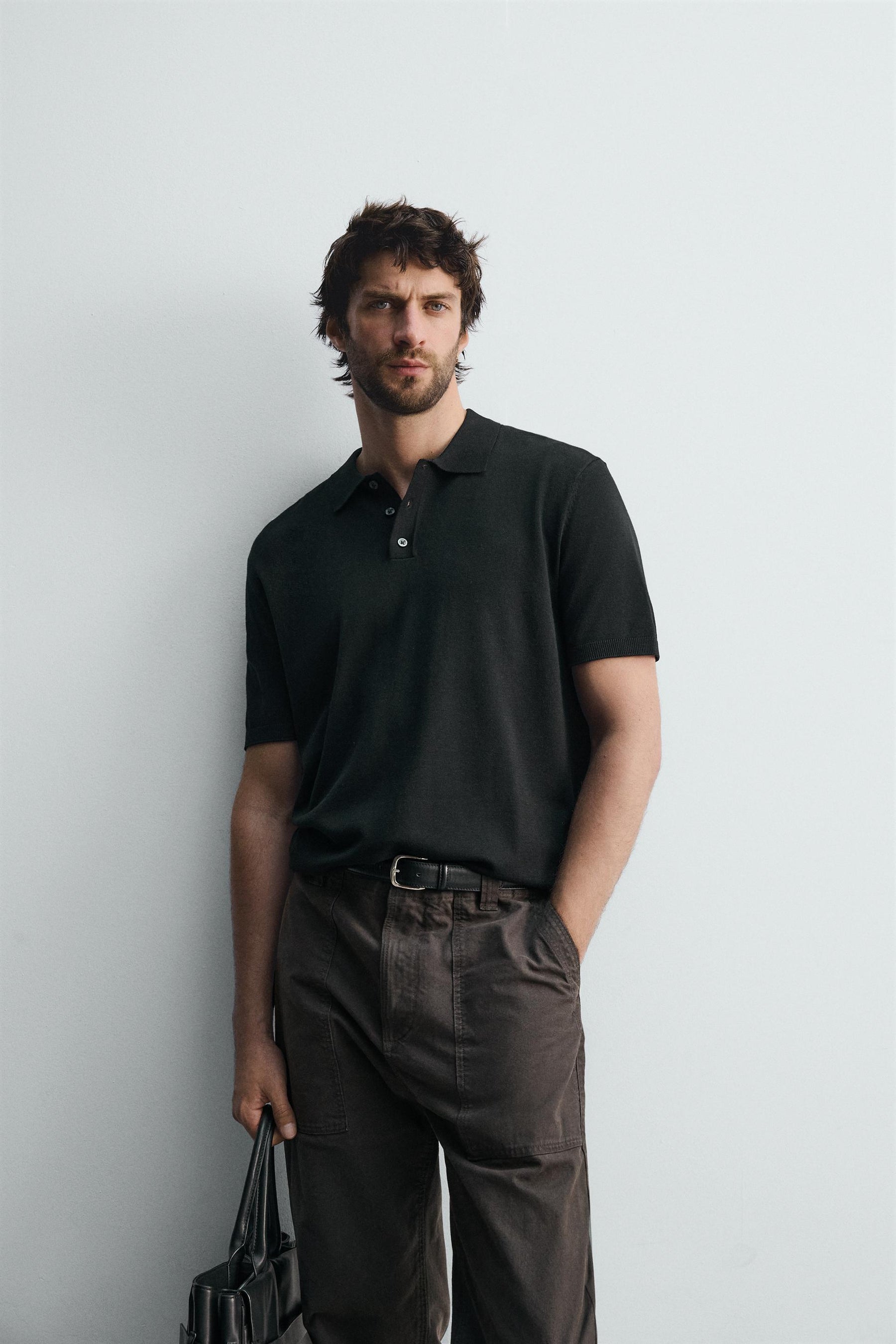 VISCOSE BLEND KNITTED POLO SHIRT - Image 5