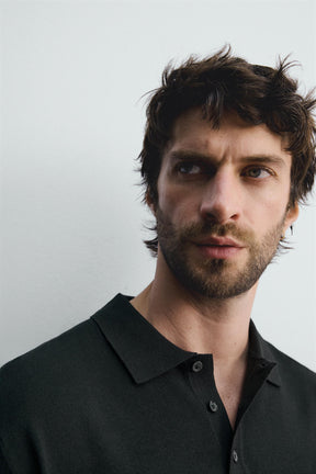 VISCOSE BLEND KNITTED POLO SHIRT - Image 6