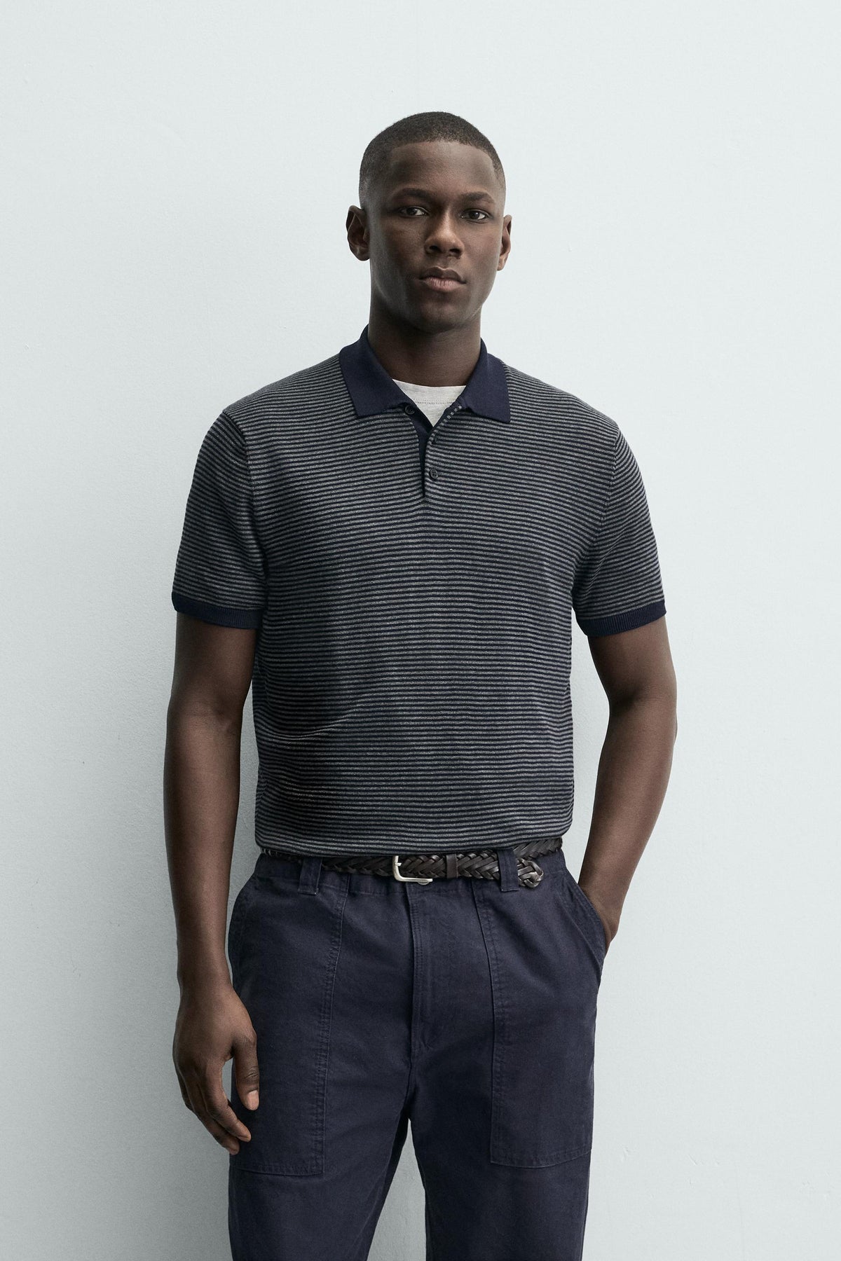 Striped Knit Polo