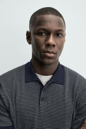Striped Knit Polo