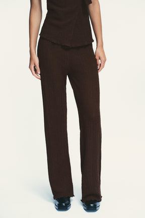 Textured Straight-Leg Trousers