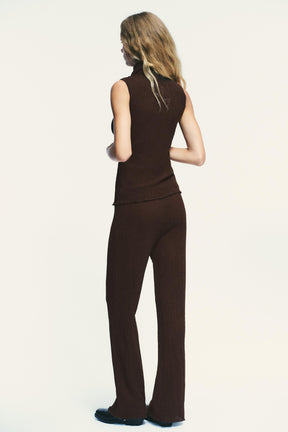 Textured Straight-Leg Trousers