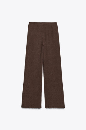 Textured Straight-Leg Trousers
