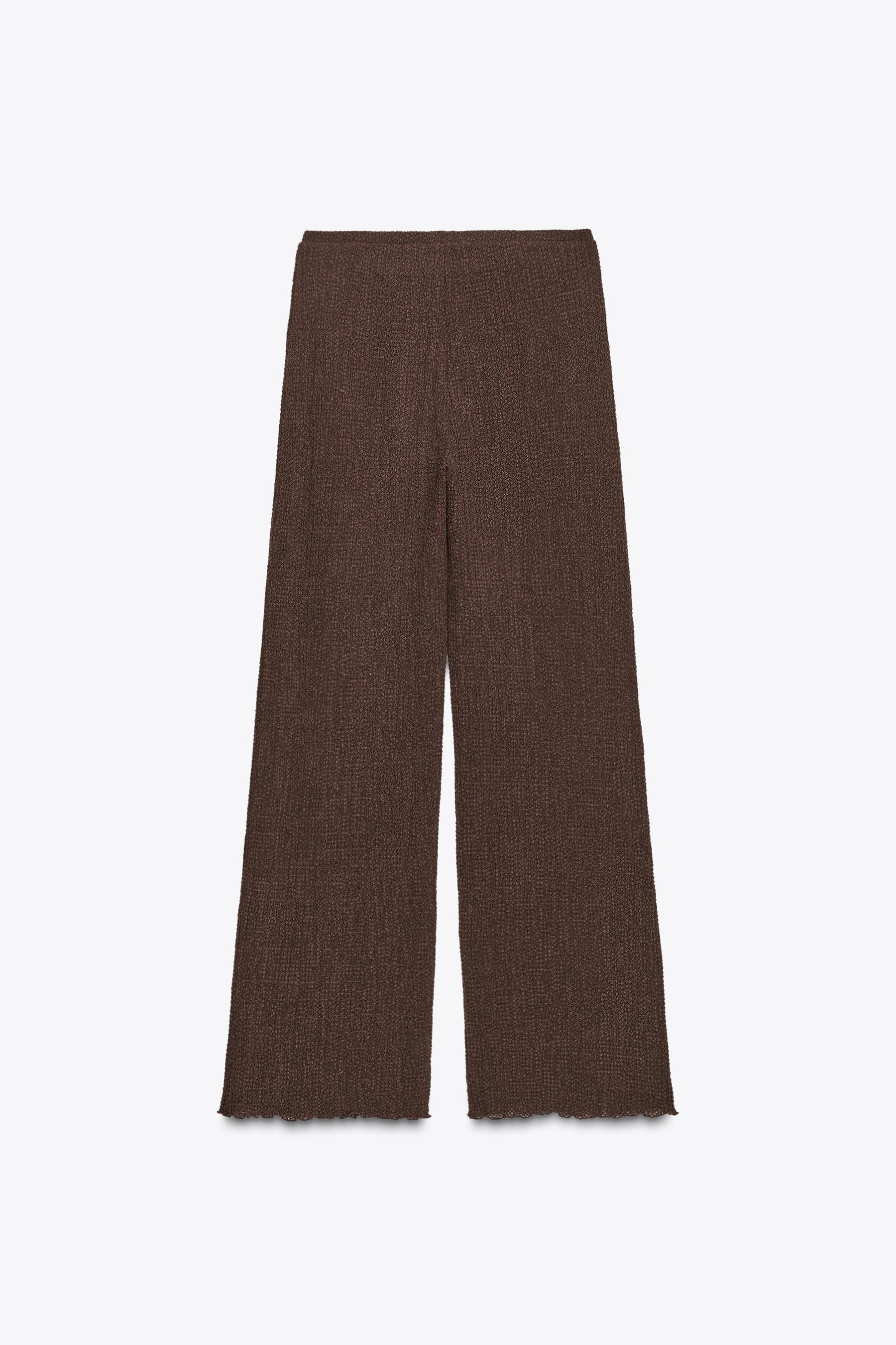 Textured Straight-Leg Trousers