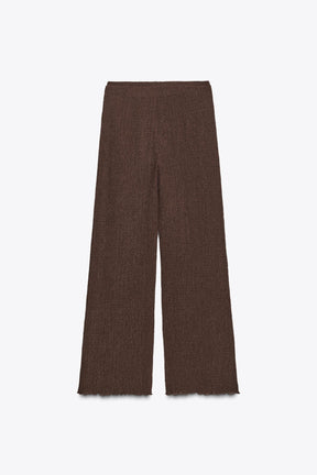 Textured Straight-Leg Trousers