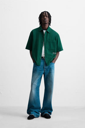 EMBROIDERED TEXTURED OVERSHIRT - Image 1