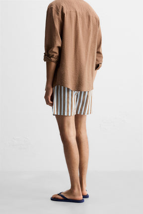 STRIPED MID-LENGTH SWIMMING TRUNKS - Image 4