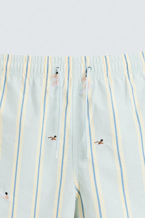 EMBROIDERED MID-LENGTH SWIMMING TRUNKS - Image 8