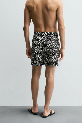 GEOMETRIC PRINT LONG SWIMMING TRUNKS - Image 3