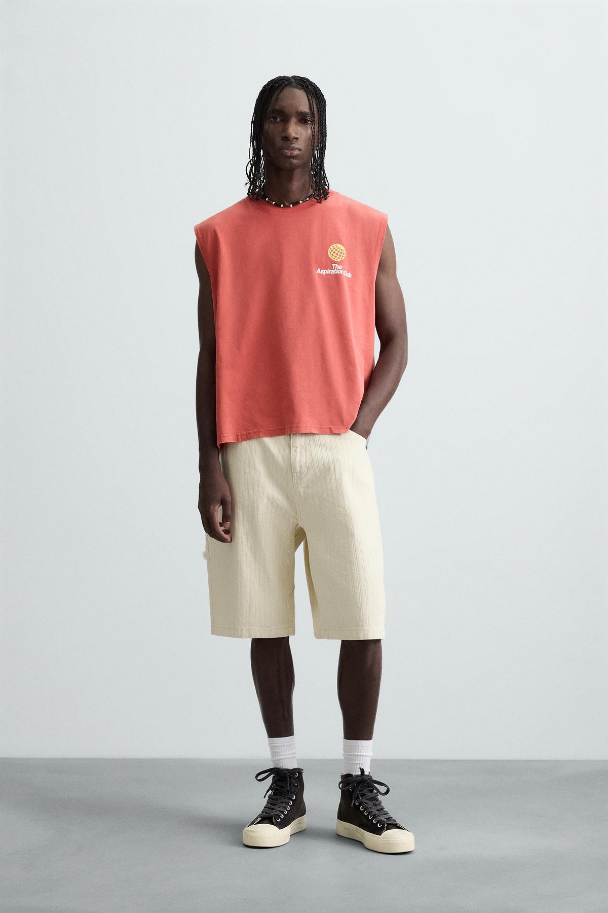 CONTRAST PRINT KNIT TANK TOP - Image 1