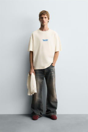 T-SHIRT WITH CONTRAST PRINTS - Image 1