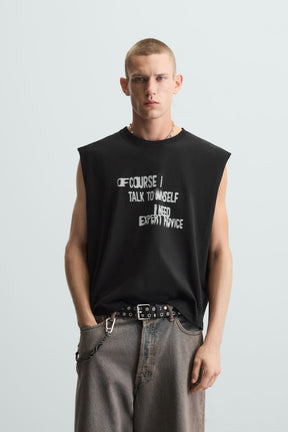 SLOGAN PRINT TANK TOP - Image 2