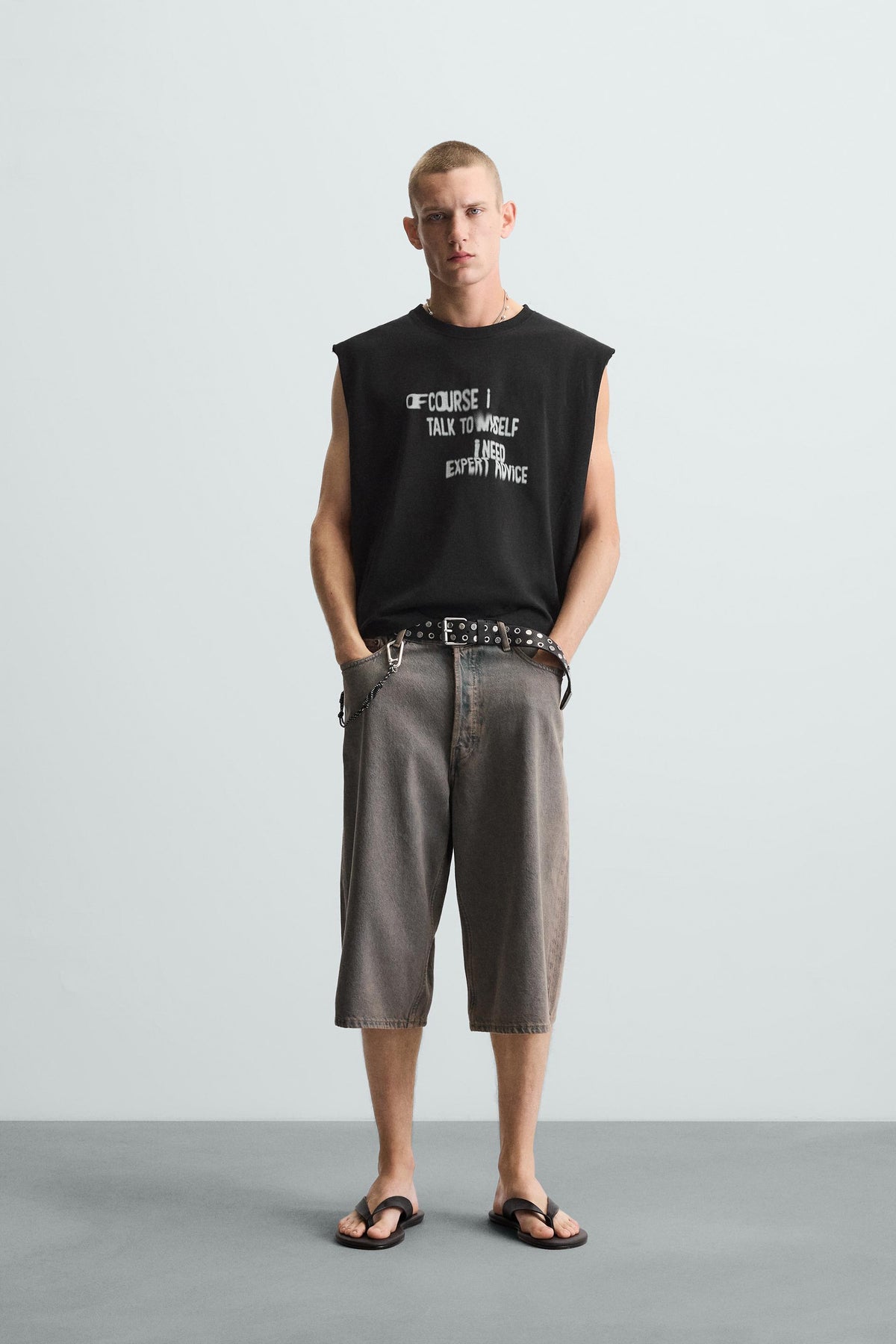 SLOGAN PRINT TANK TOP - Image 1