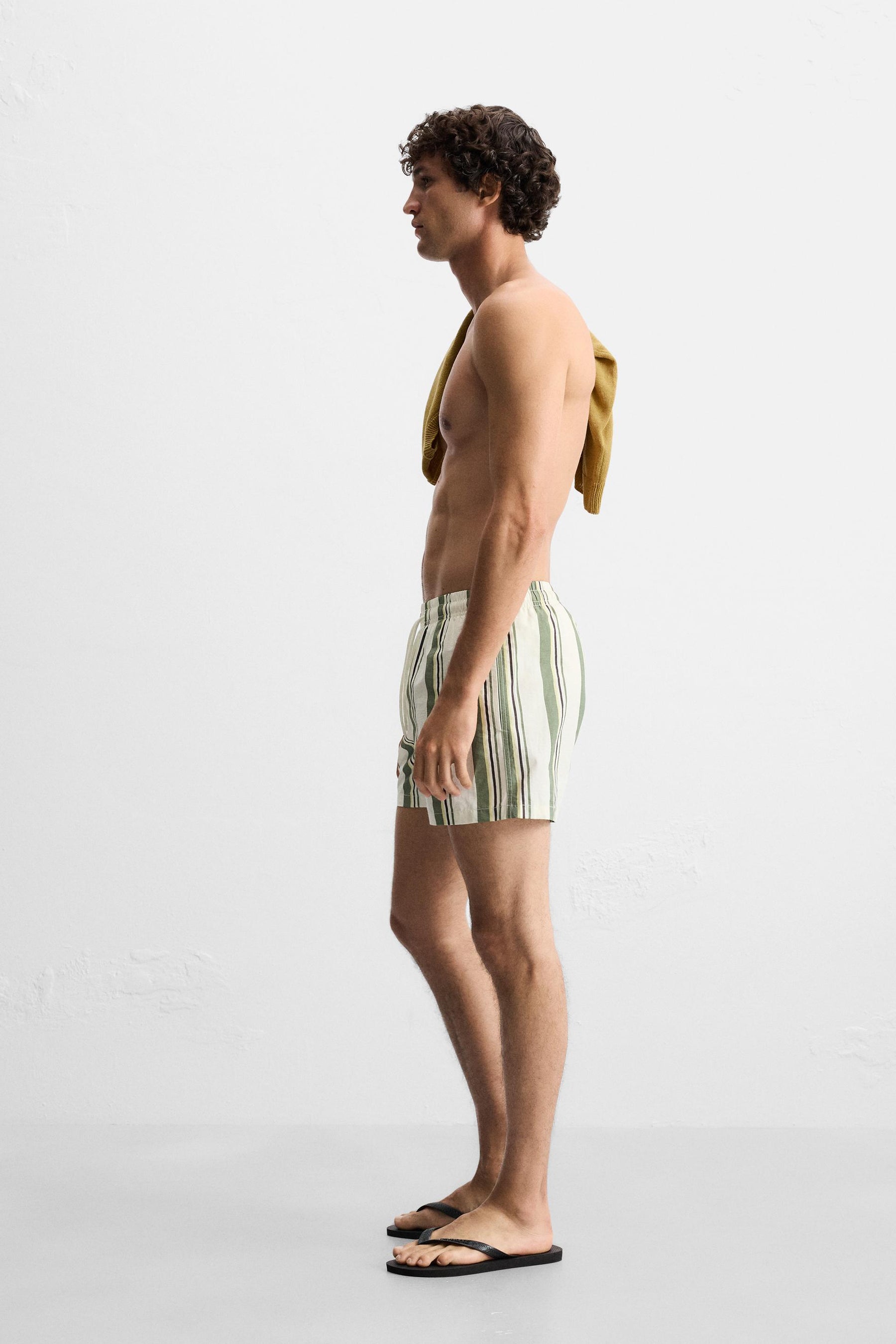 STRIPED MID-LENGTH SWIMMING TRUNKS - Image 5