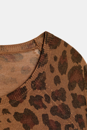 FINE KNIT ANIMAL PRINT JUMPER - Image 4
