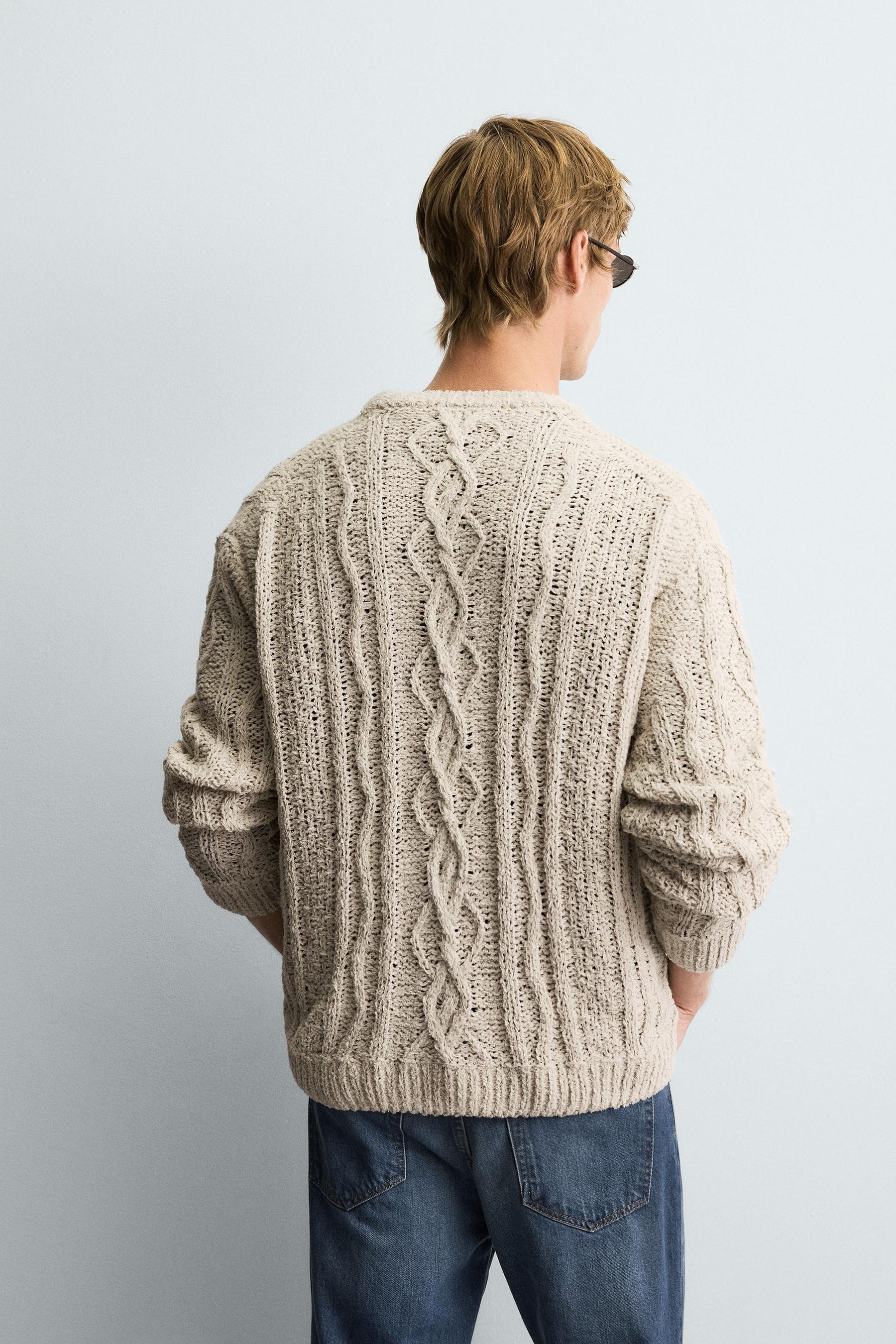TEXTURED CABLE-KNIT SWEATER - Image 3