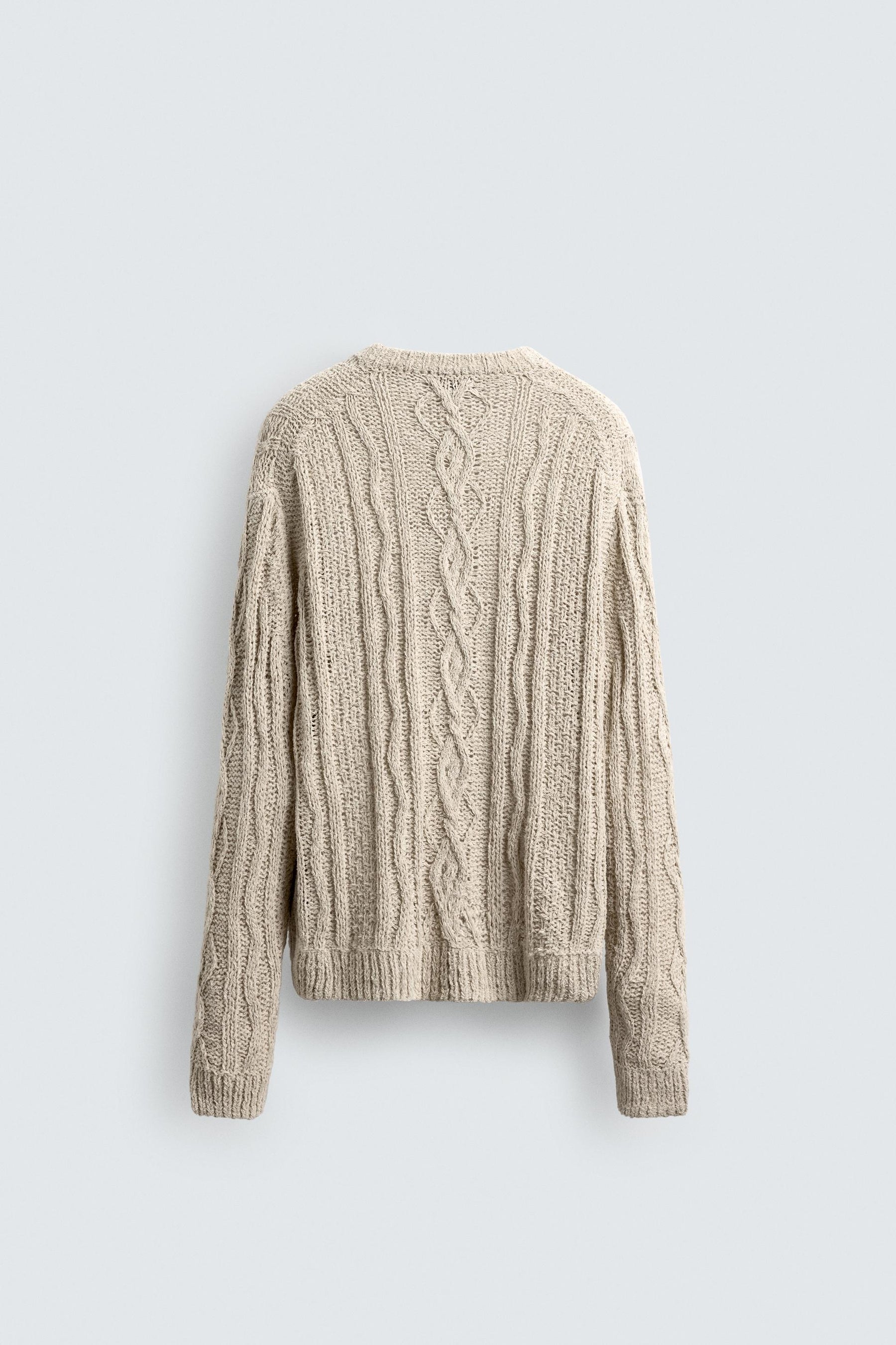 TEXTURED CABLE-KNIT SWEATER - Image 7