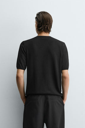 V-NECK KNIT T-SHIRT - Image 3