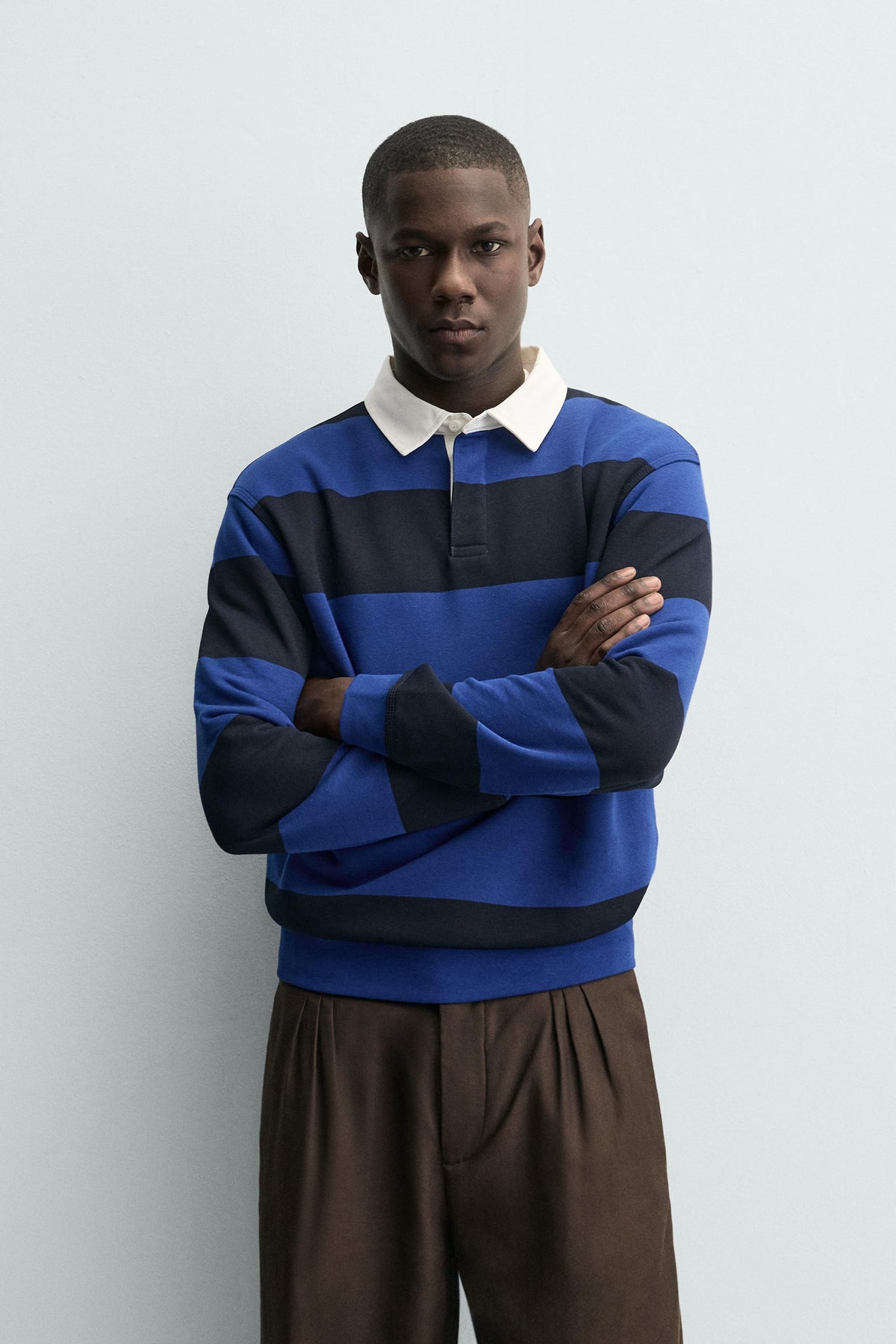 CONTRAST COLLAR POLO SWEATSHIRT - Image 2