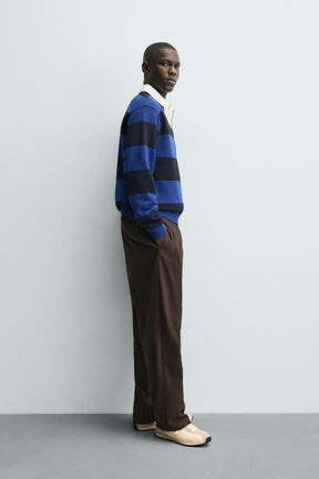 CONTRAST COLLAR POLO SWEATSHIRT - Image 4