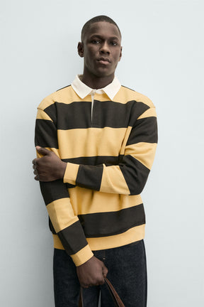 CONTRAST COLLAR POLO SWEATSHIRT - Image 6