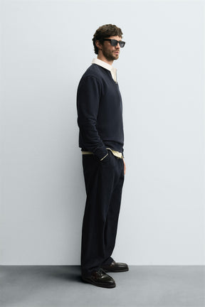 SWEATSHIRT WITH CONTRAST POLO COLLAR - Image 4