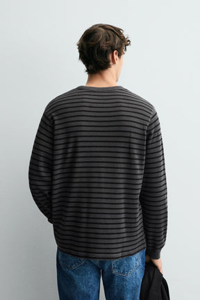 BASIC WAFFLE-KNIT T-SHIRT - Image 3