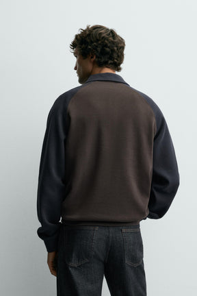 COLOUR BLOCK RAGLAN SLEEVE POLO SHIRT - Image 3