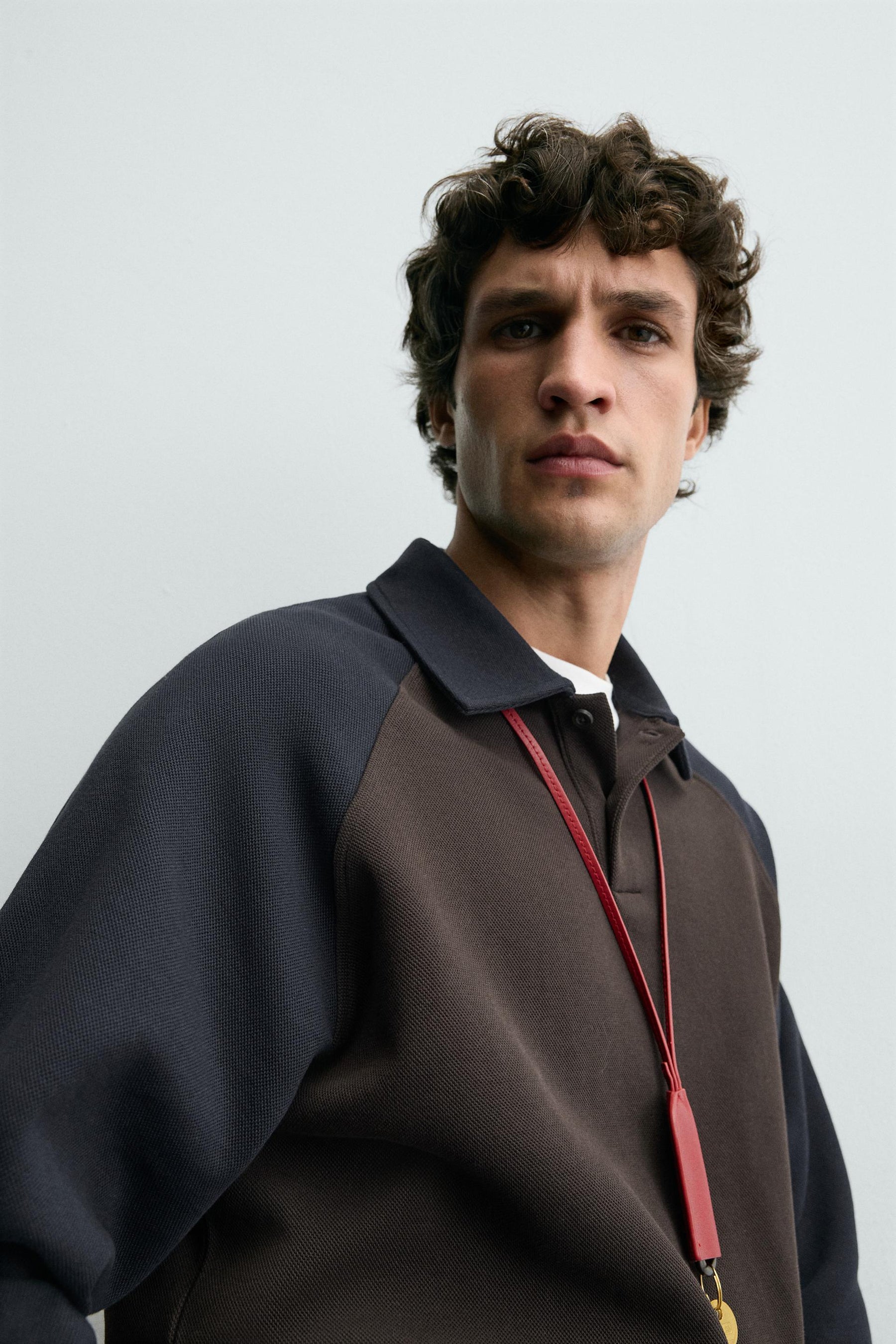 COLOUR BLOCK RAGLAN SLEEVE POLO SHIRT - Image 6