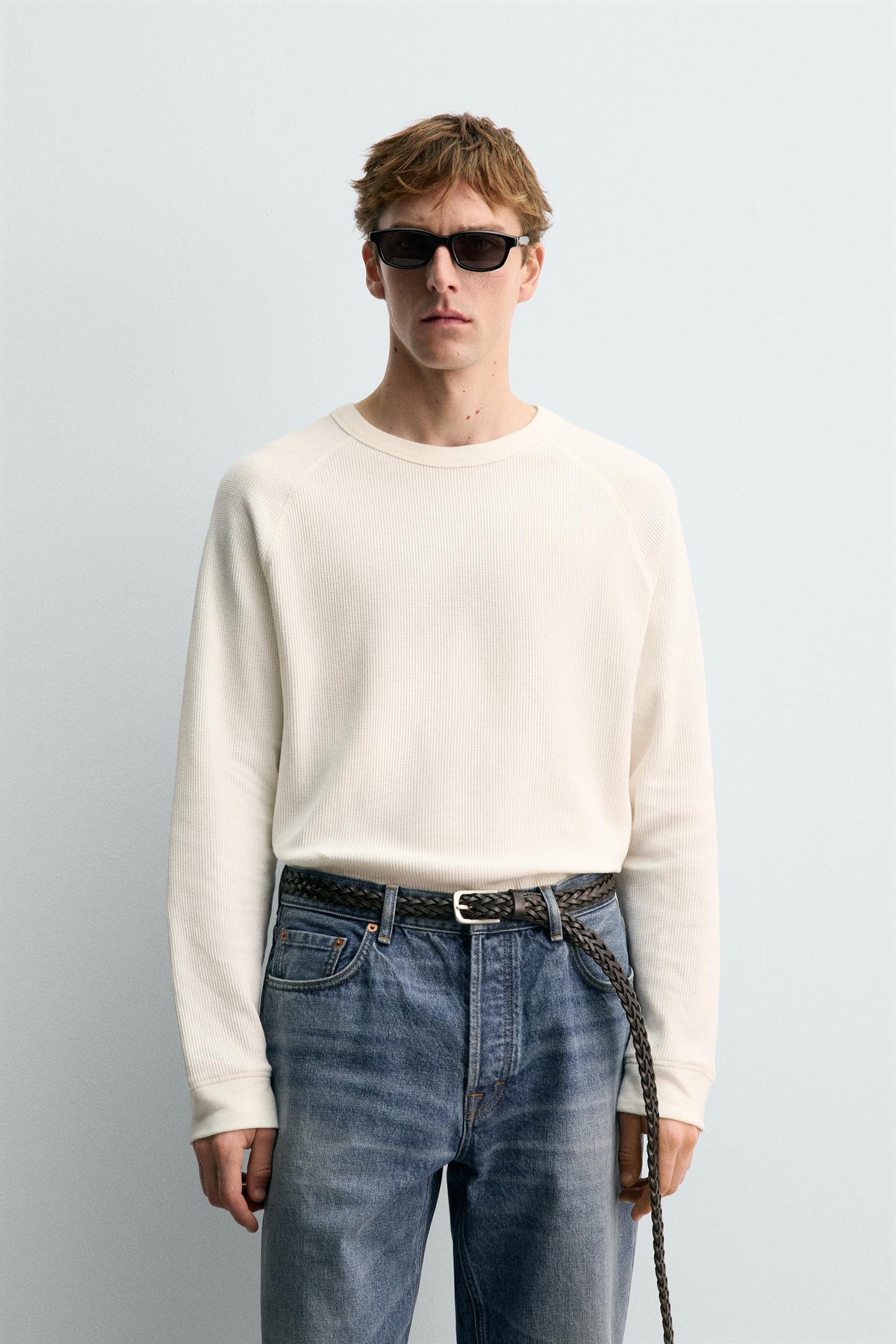 AARON LEVINE X WAFFLE-KNIT TEXTURE T-SHIRT - Image 2