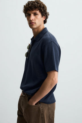 VERTICAL TEXTURE POLO SHIRT - Image 5
