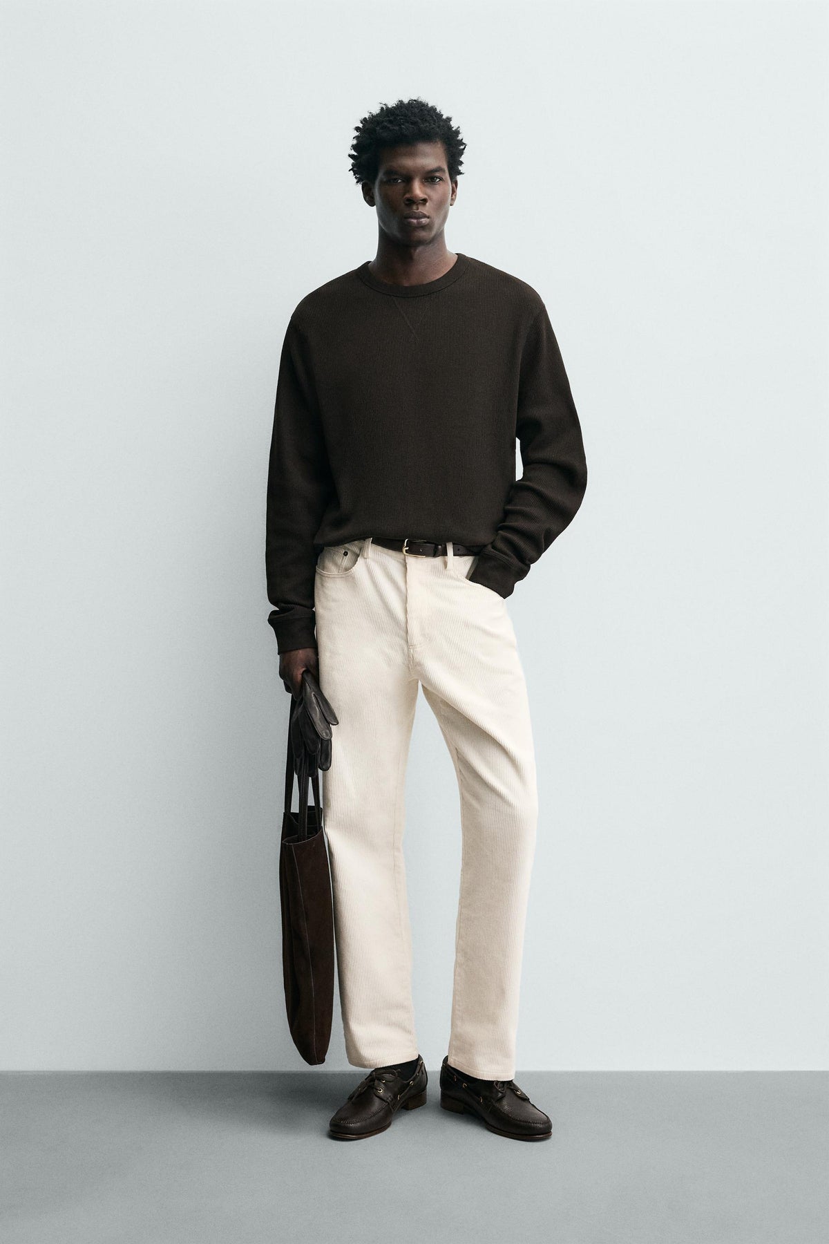 WAFFLE-KNIT TEXTURE T-SHIRT - Image 1