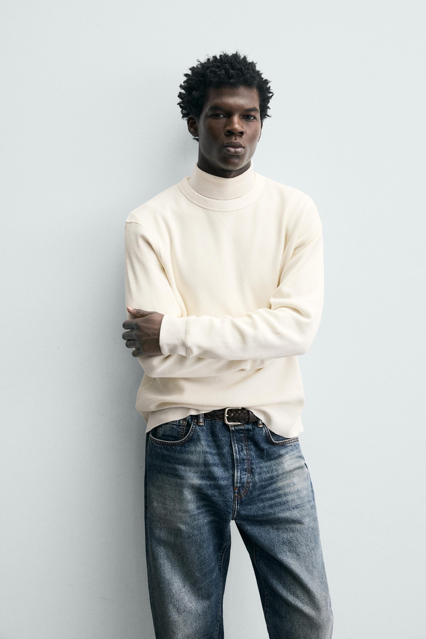 WAFFLE-KNIT TEXTURE T-SHIRT - Image 6