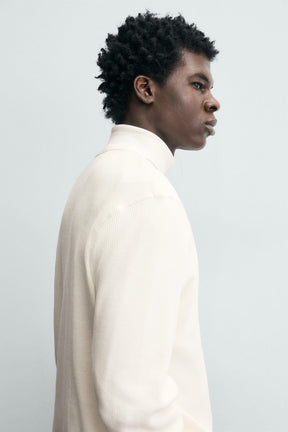 WAFFLE-KNIT TEXTURE T-SHIRT - Image 7