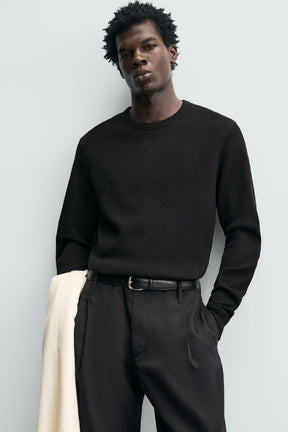 WAFFLE-KNIT TEXTURE T-SHIRT - Image 6