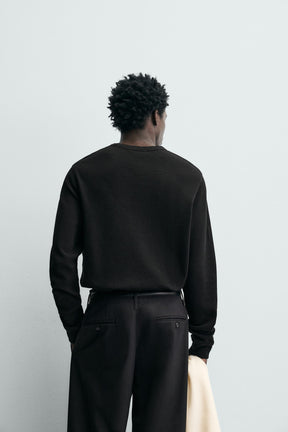 WAFFLE-KNIT TEXTURE T-SHIRT - Image 3