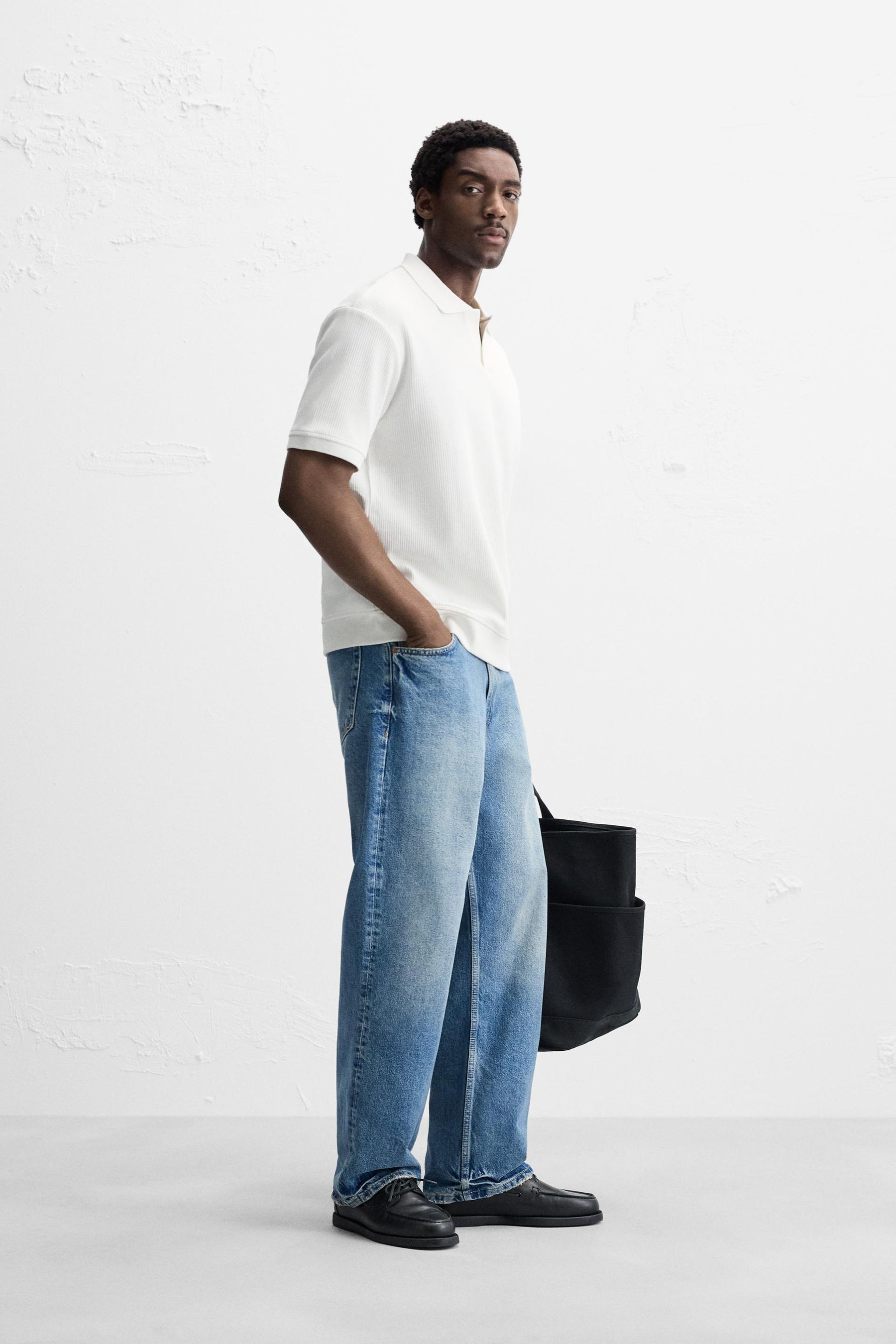 VERTICAL TEXTURED POLO SHIRT - Image 4