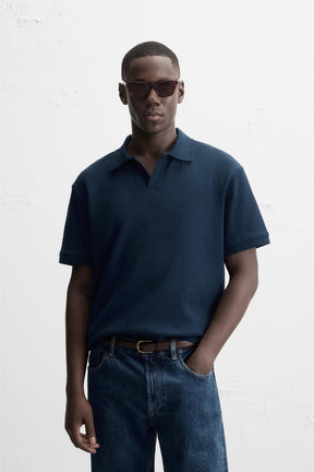 VERTICAL TEXTURED POLO SHIRT - Image 2