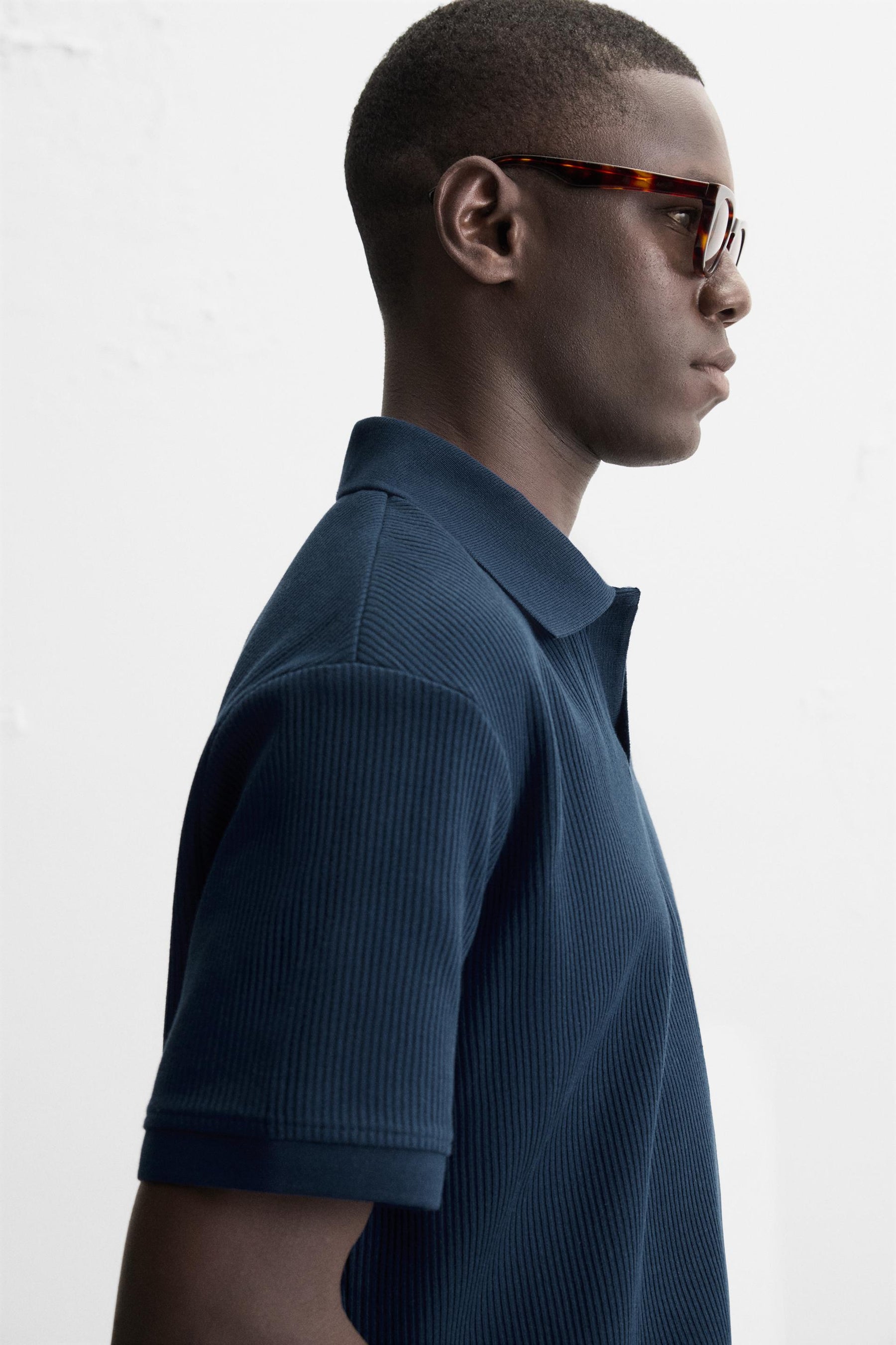 VERTICAL TEXTURED POLO SHIRT - Image 5