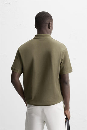 VERTICAL TEXTURED POLO SHIRT - Image 3
