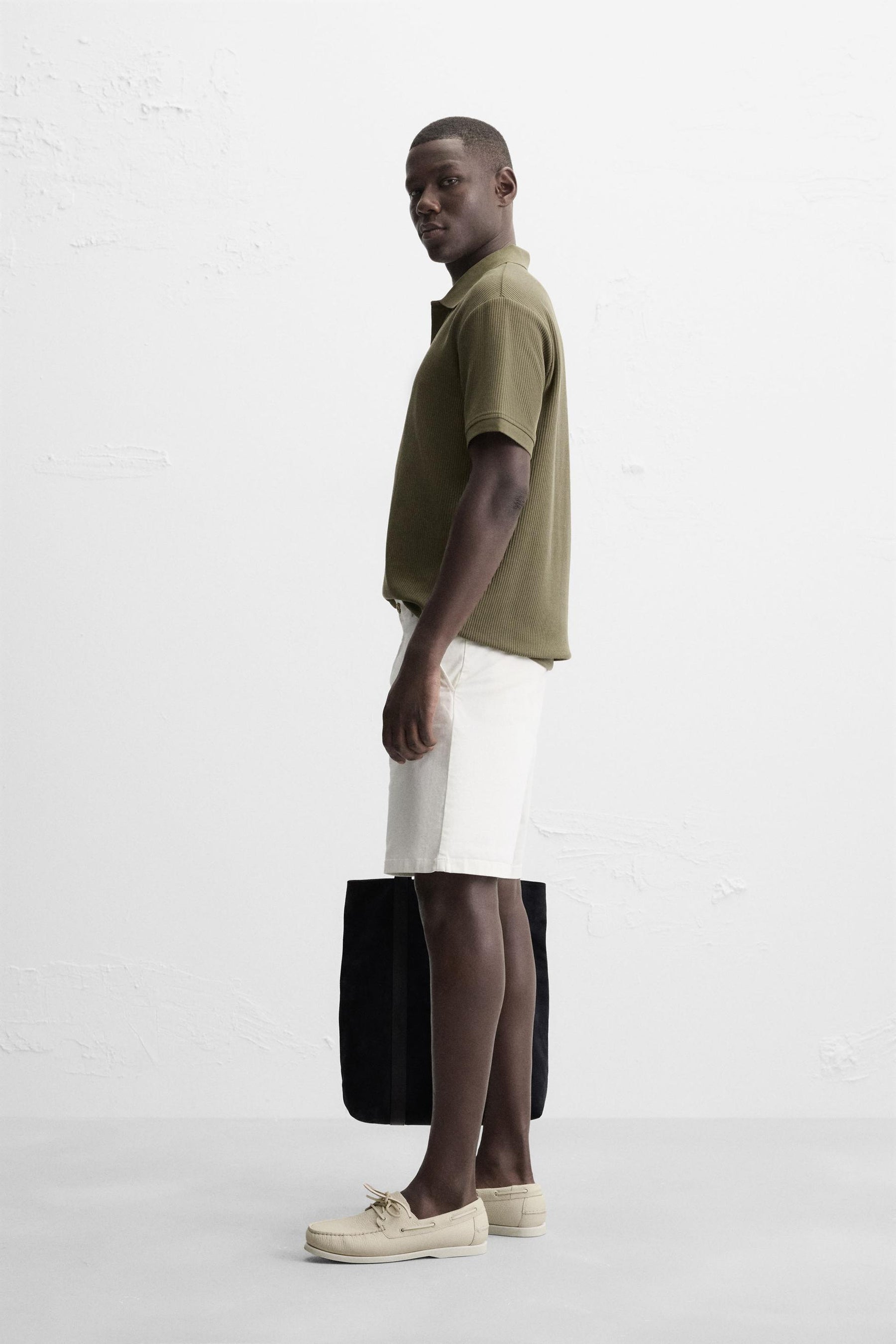 VERTICAL TEXTURED POLO SHIRT - Image 4