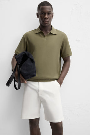 VERTICAL TEXTURED POLO SHIRT - Image 6