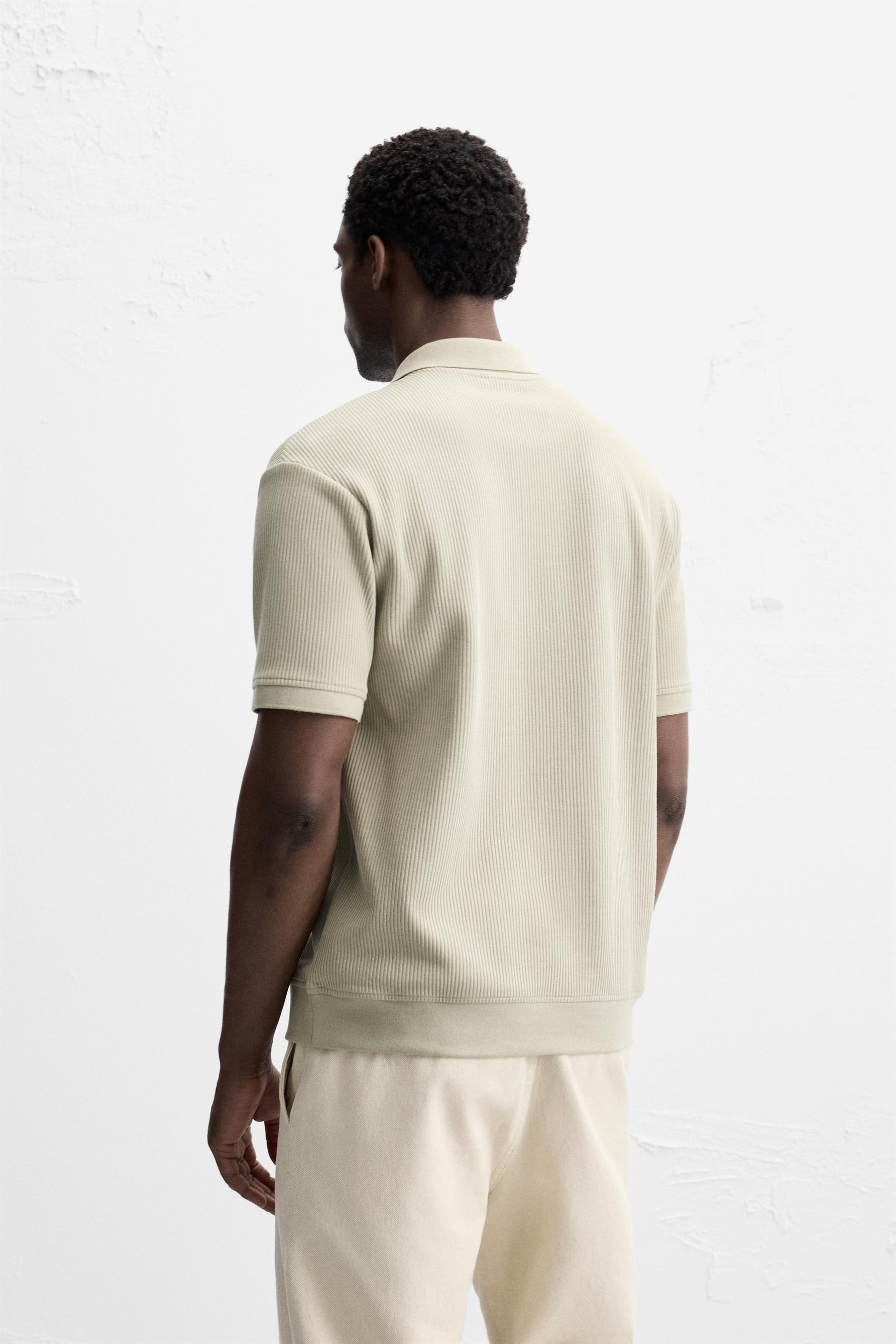VERTICAL TEXTURED POLO SHIRT - Image 3