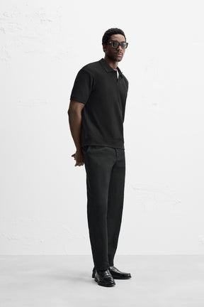VERTICAL TEXTURED POLO SHIRT - Image 4