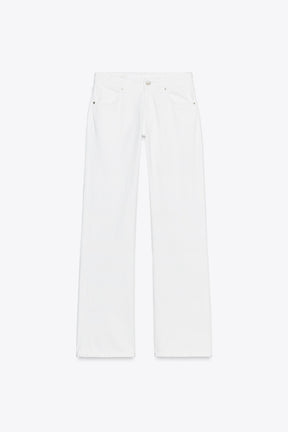 Wide-leg low-rise jeans